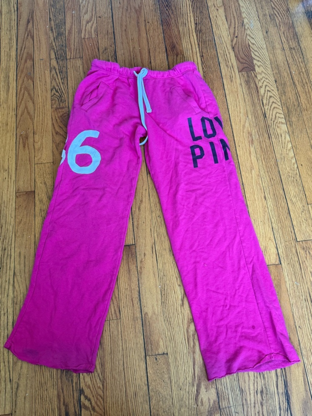 PINK Victoria's Secret Bright Pink Logo Tag Sweatshirt
